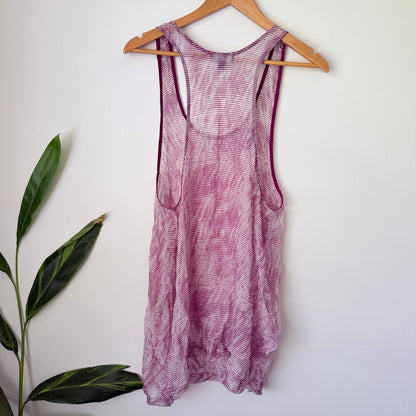 Moochi Purple & White Stripe Silk Racerback Tank Dress Size 12
