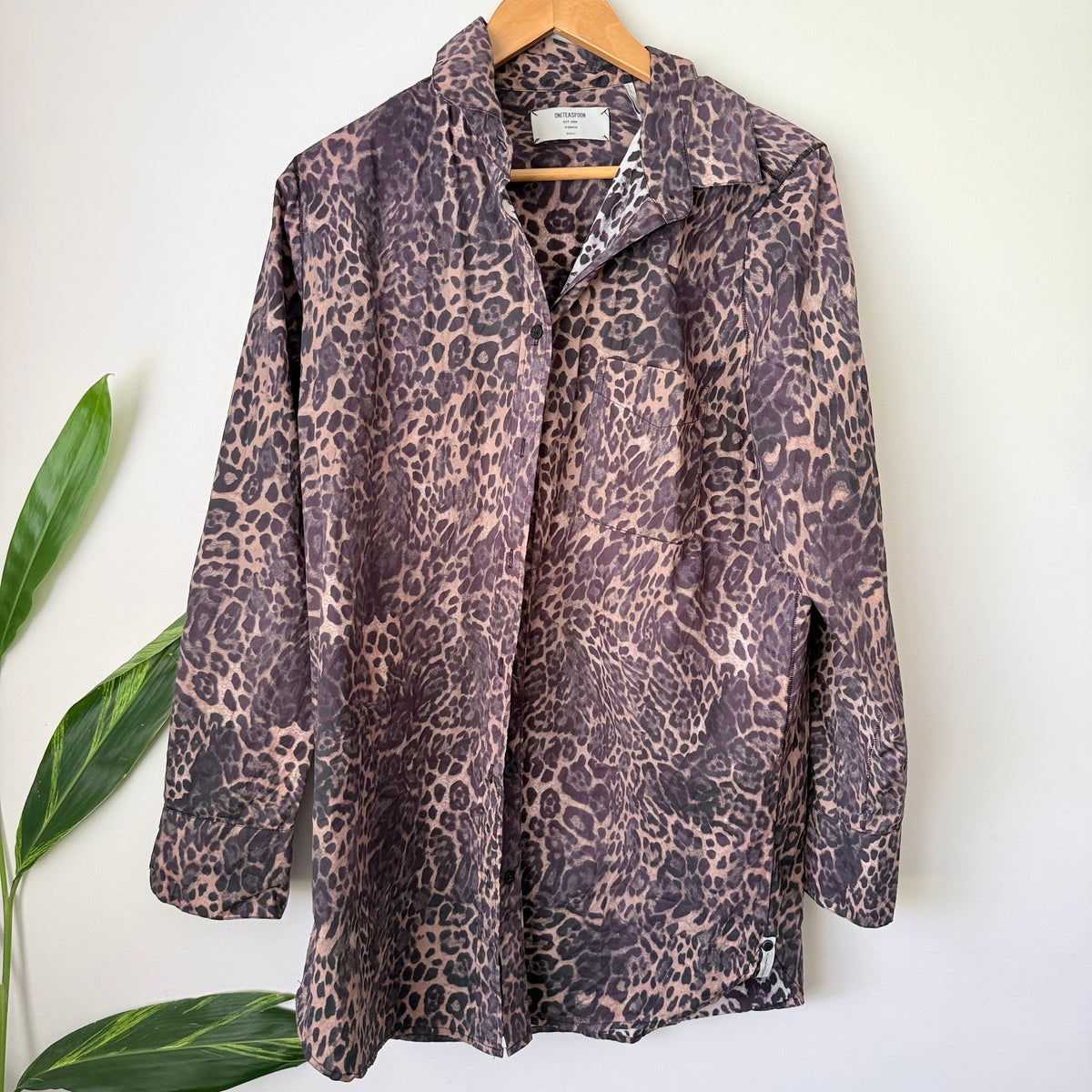 Oneteaspoon Leopard Print Oversized Shirt / Shirt Dress Size S