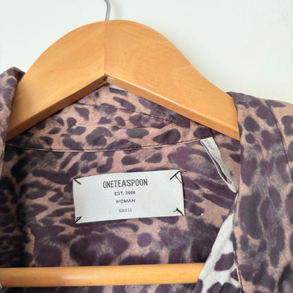 Oneteaspoon Leopard Print Oversized Shirt / Shirt Dress Size S