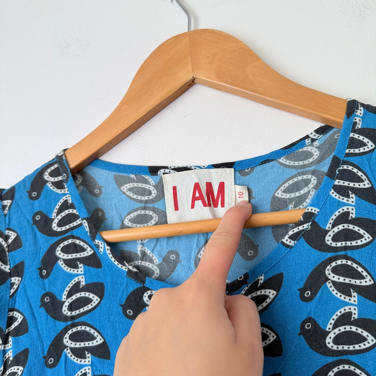 I AM by Andrea Moore Blue Bird Print Playsuit Size 10