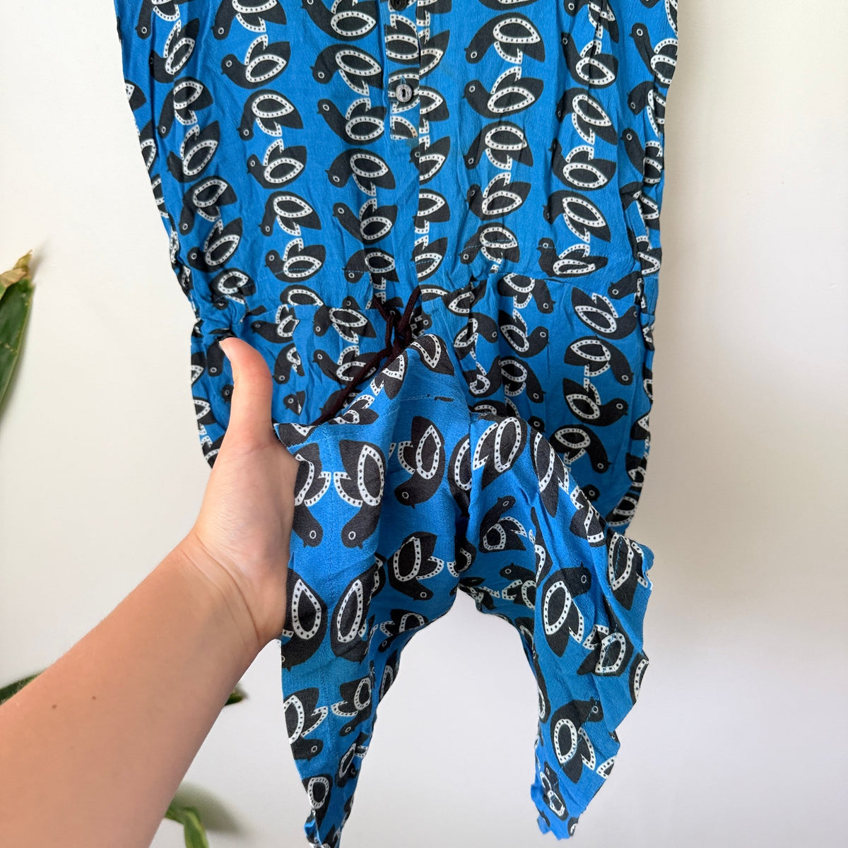 I AM by Andrea Moore Blue Bird Print Playsuit Size 10