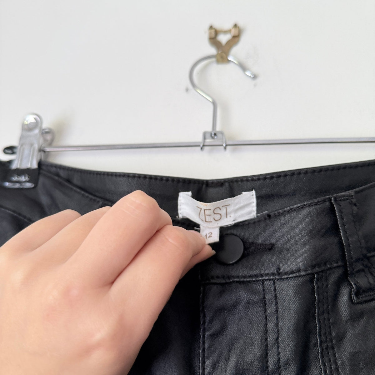 Zest Black Coated Skinny Pants Size 12