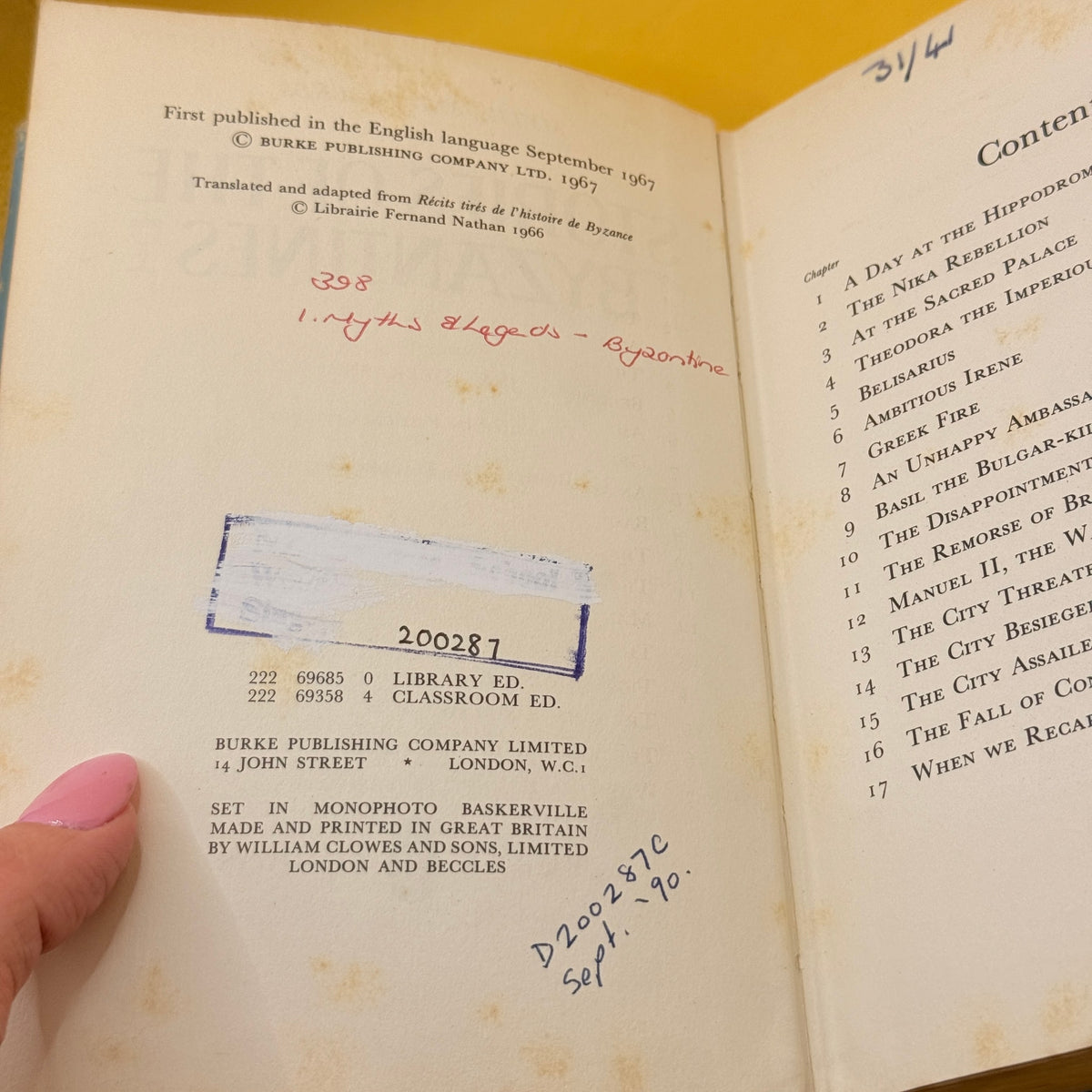 Stories of the Byzantines by Jean Defrasne (1967)