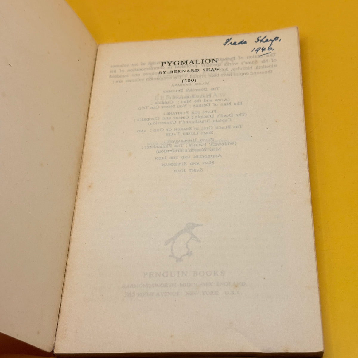Pygmalion by George Bernard Shaw (1946)