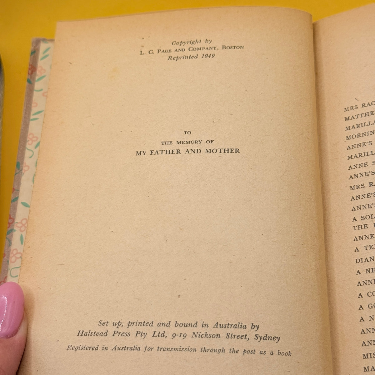 Anne of Green Gables by L. M. Montgomery (1949)
