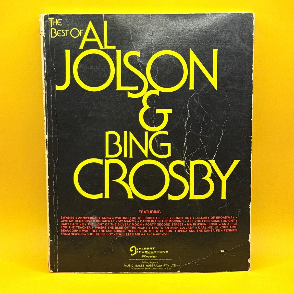 The Best of Al Jolson & Bing Crosby by Henry Adler (Vintage 1970s Sheet Music)