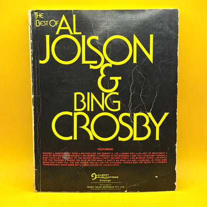 The Best of Al Jolson & Bing Crosby by Henry Adler (Vintage 1970s Sheet Music)