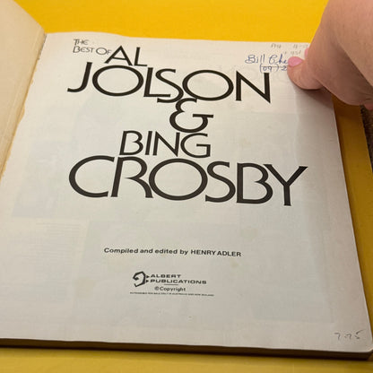 The Best of Al Jolson & Bing Crosby by Henry Adler (Vintage 1970s Sheet Music)