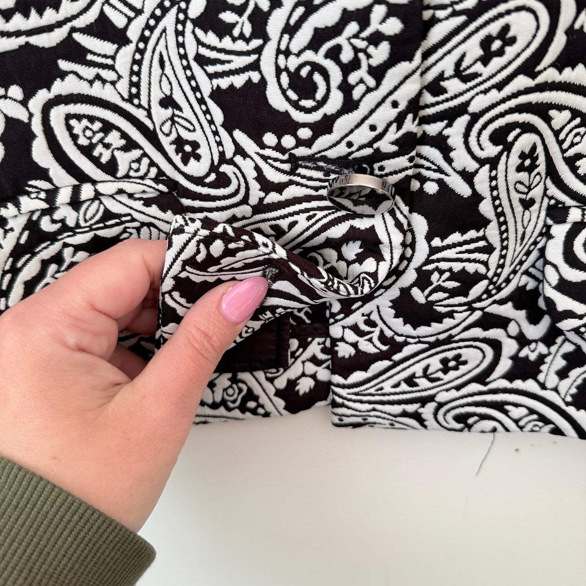 Liam Black & White Paisley Jacquard Cropped Jacket Size 8 (missing button)