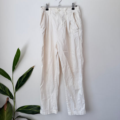 Cotton On Cream Pleat Front Chino Pants Size 8