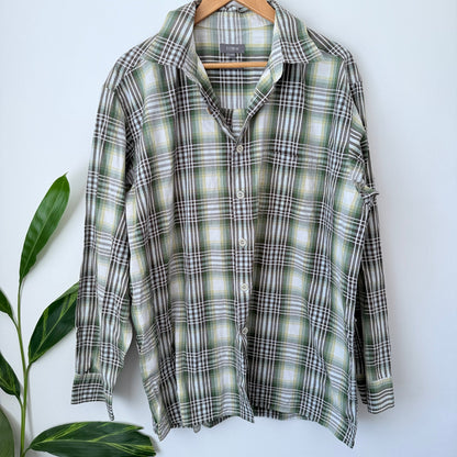 J.Crew Green Plaid Cotton Shirt Size XXL