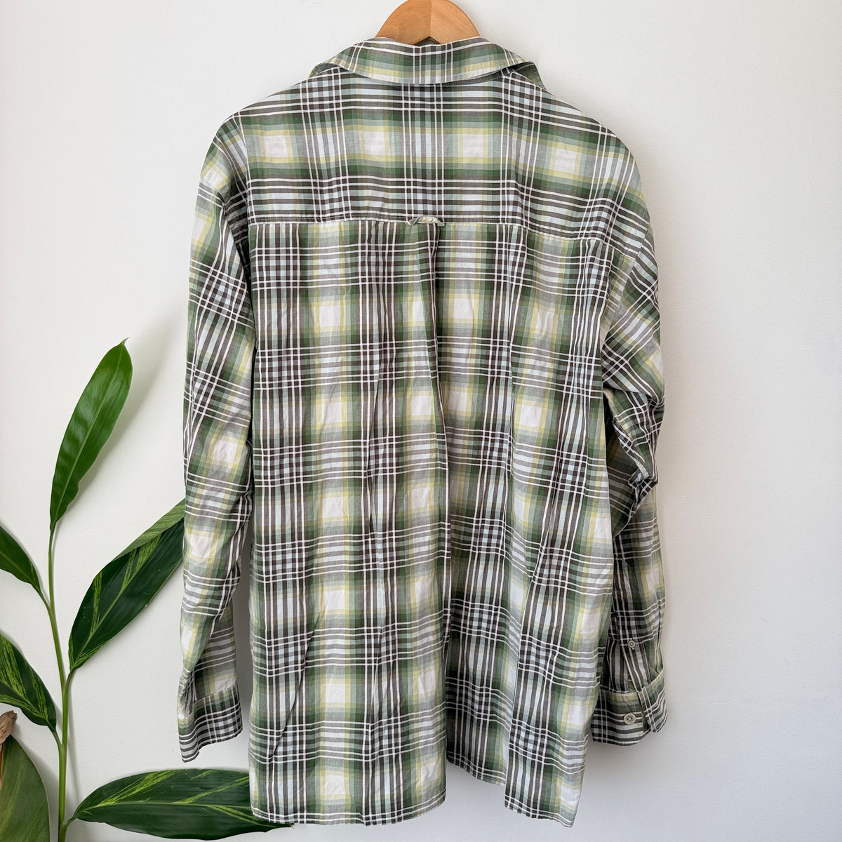 J.Crew Green Plaid Cotton Shirt Size XXL