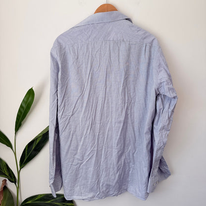 Working Style Blue Micro Check Shirt Size 46