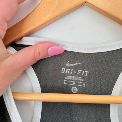 Nike Dri-FIT Grey & White Racerback Tank Size S