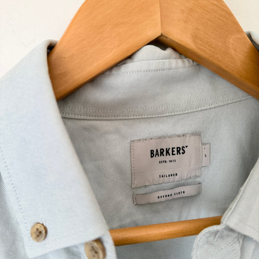 Barkers Light Blue Tailored Oxford Shirt Size L