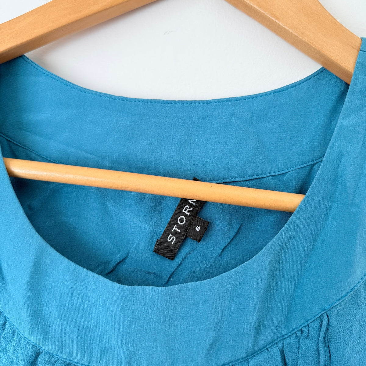 Storm Teal Silk Sleeveless Shift Dress Size 6