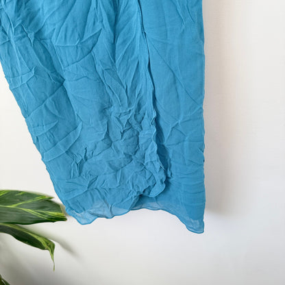 Storm Teal Silk Sleeveless Shift Dress Size 6