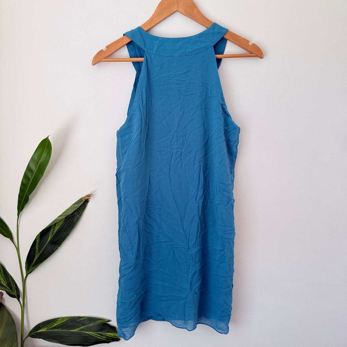 Storm Teal Silk Sleeveless Shift Dress Size 6