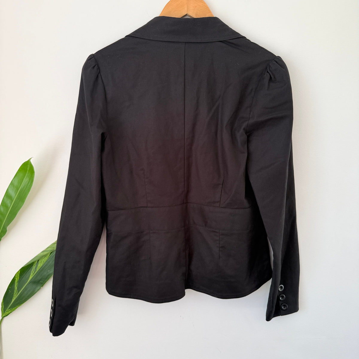 Storm Black Ruched Front Fitted Blazer Size 10