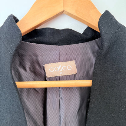 Calico Black Beaded Cropped Jacket Size 10