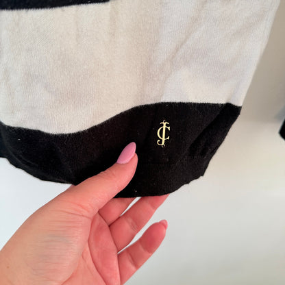 Juicy Couture Black & White Floral Knit Jumper Size S