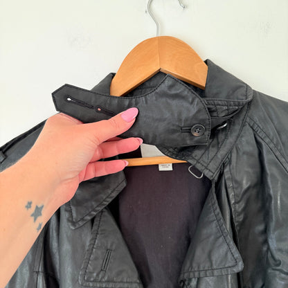Country Road Black Coated Cropped Jacket Size S