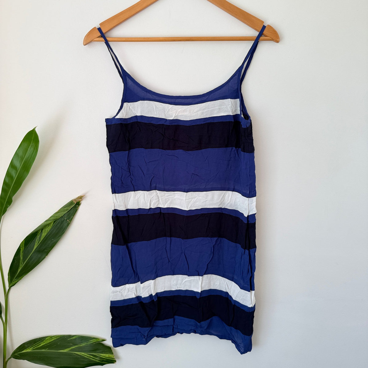 Cooper by Trelise Cooper Blue & White Stripe Slip Dress Size 8