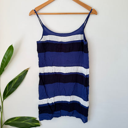 Cooper by Trelise Cooper Blue & White Stripe Slip Dress Size 8