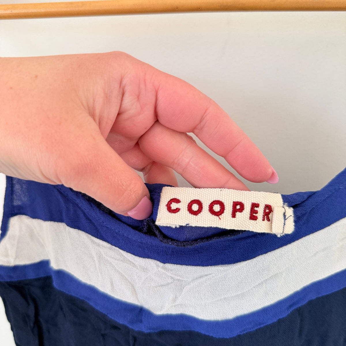Cooper by Trelise Cooper Blue & White Stripe Slip Dress Size 8