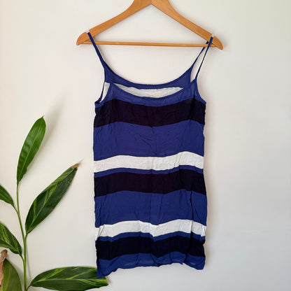 Cooper by Trelise Cooper Blue & White Stripe Slip Dress Size 8