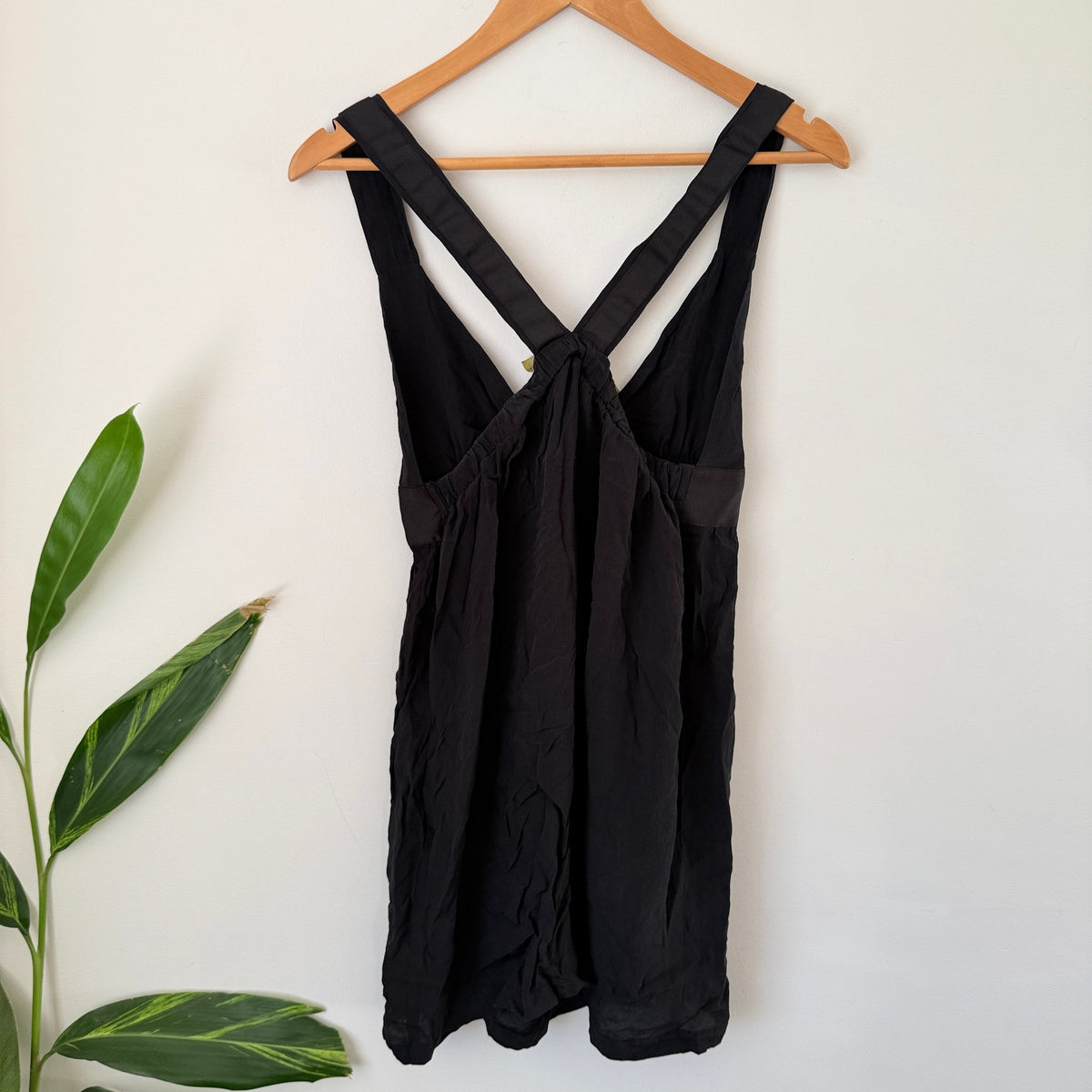 Madame Hawke Size M Black Cross Back Silk Mini Dress