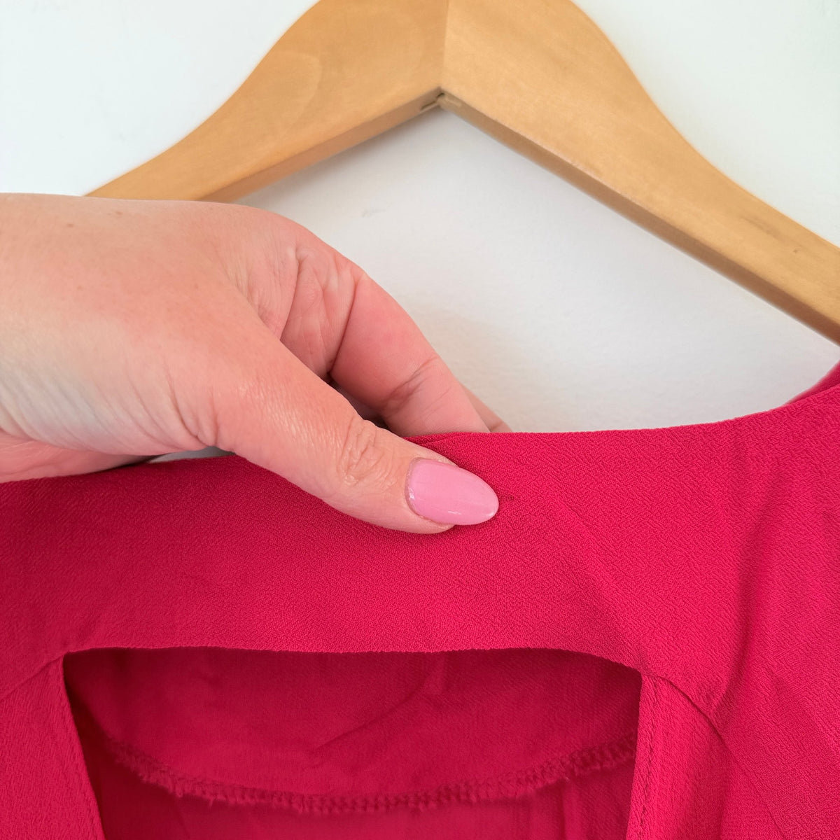 Turet Knuefermann Hot Pink Open Back 3/4 Sleeve Top