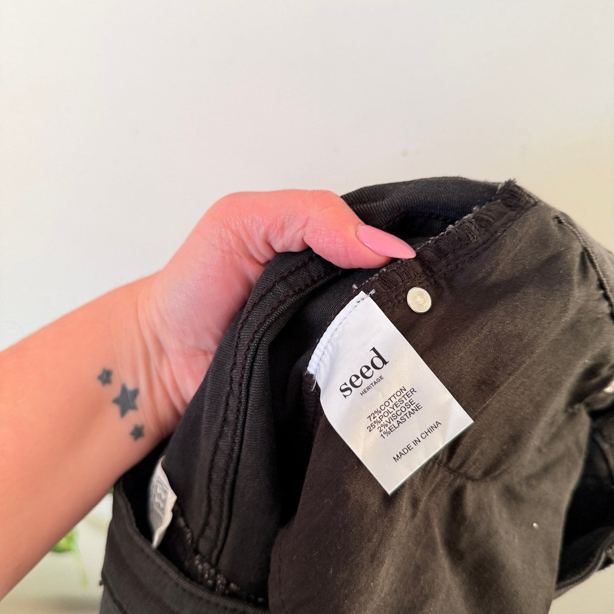 Seed Teen Washed Black Denim Raw Hem Mini Skirt Size 16