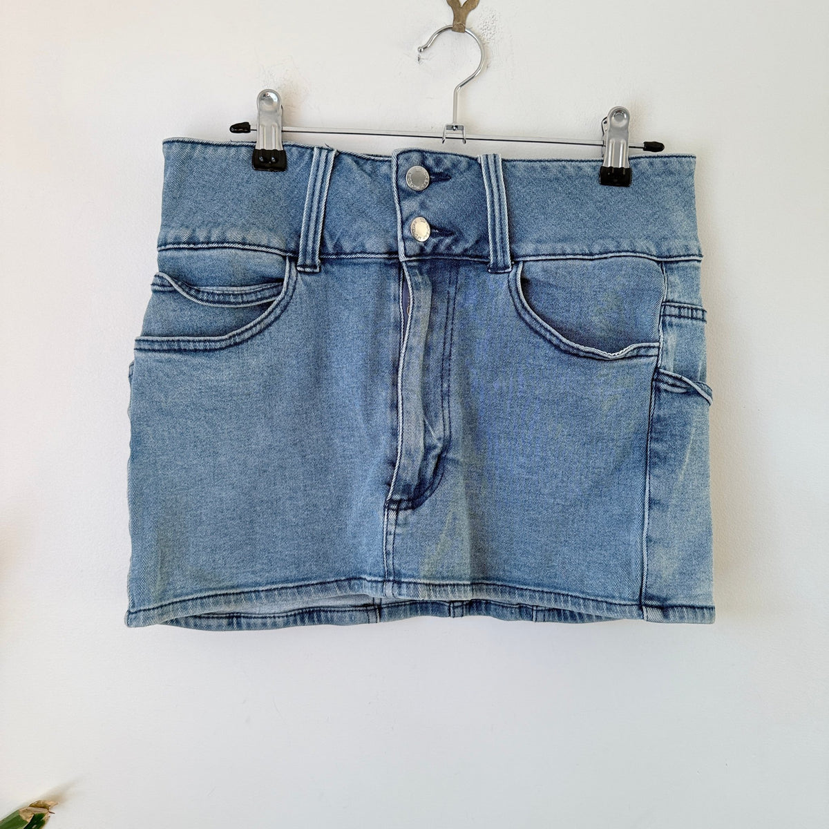 Cheap Monday Light Wash Denim Mini Skirt Size S