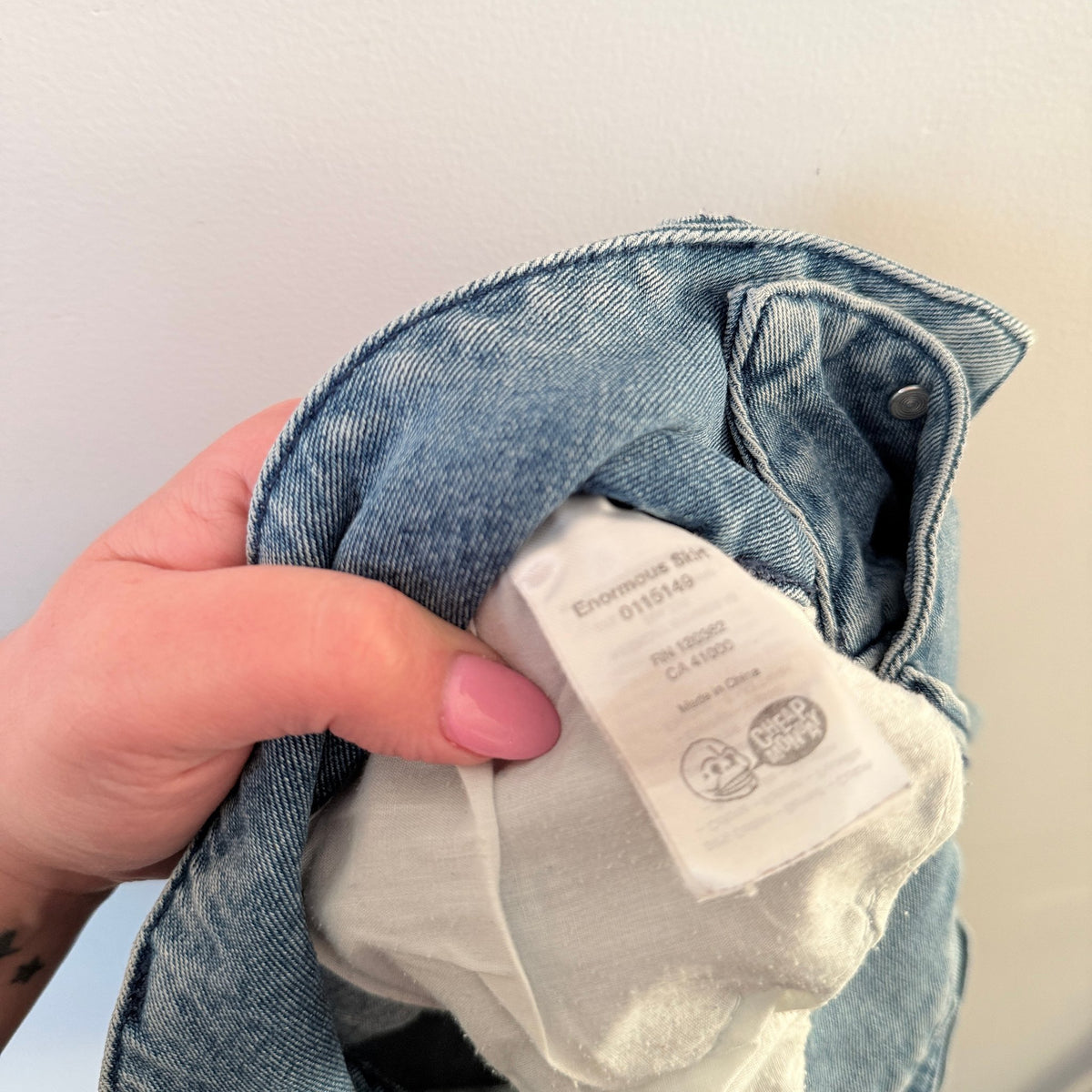Cheap Monday Light Wash Denim Mini Skirt Size S