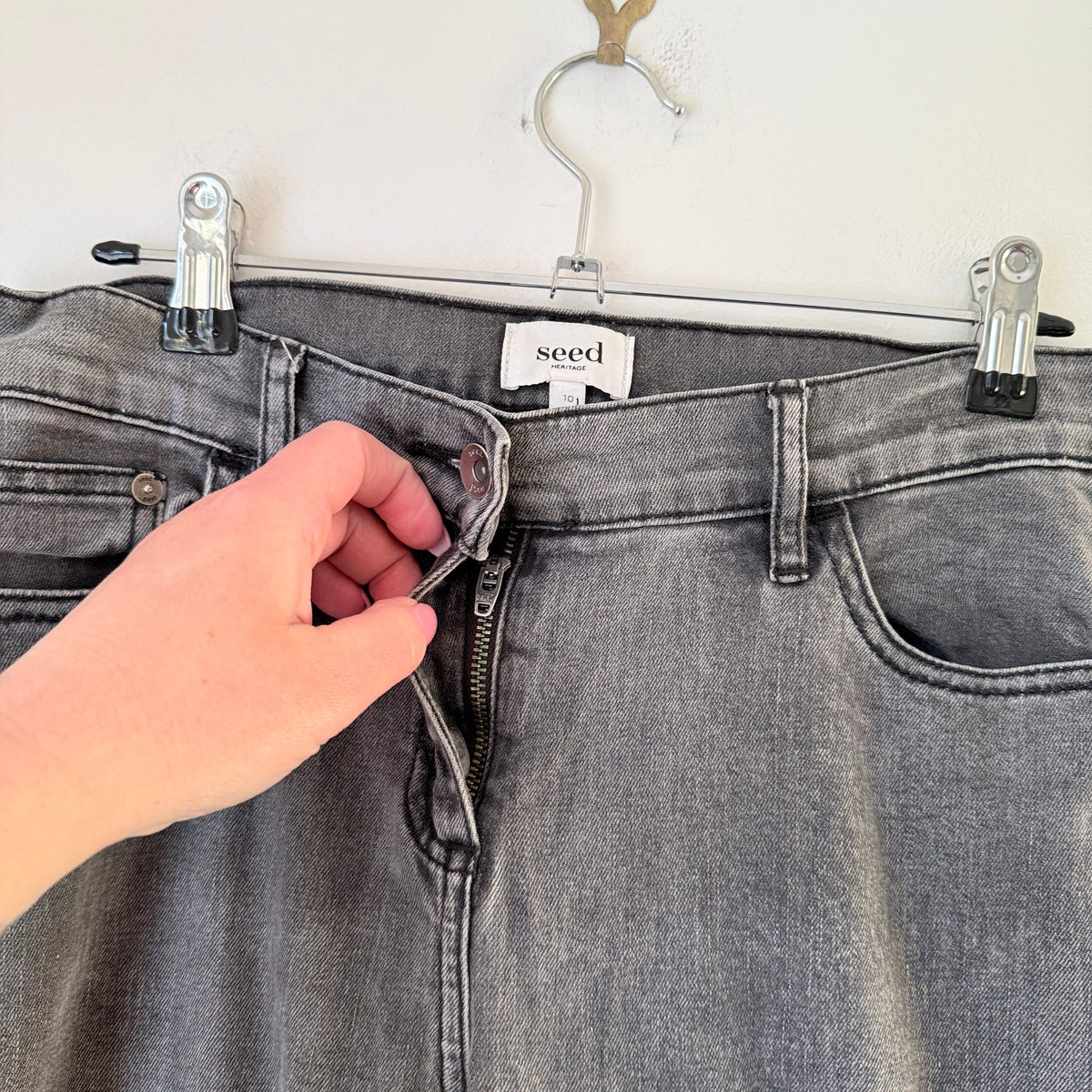 Seed Heritage Washed Grey Skinny Jeans Size 10