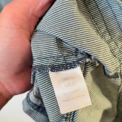 Sass & Bide Pinstripe Chambray Button Front Playsuit Size 6