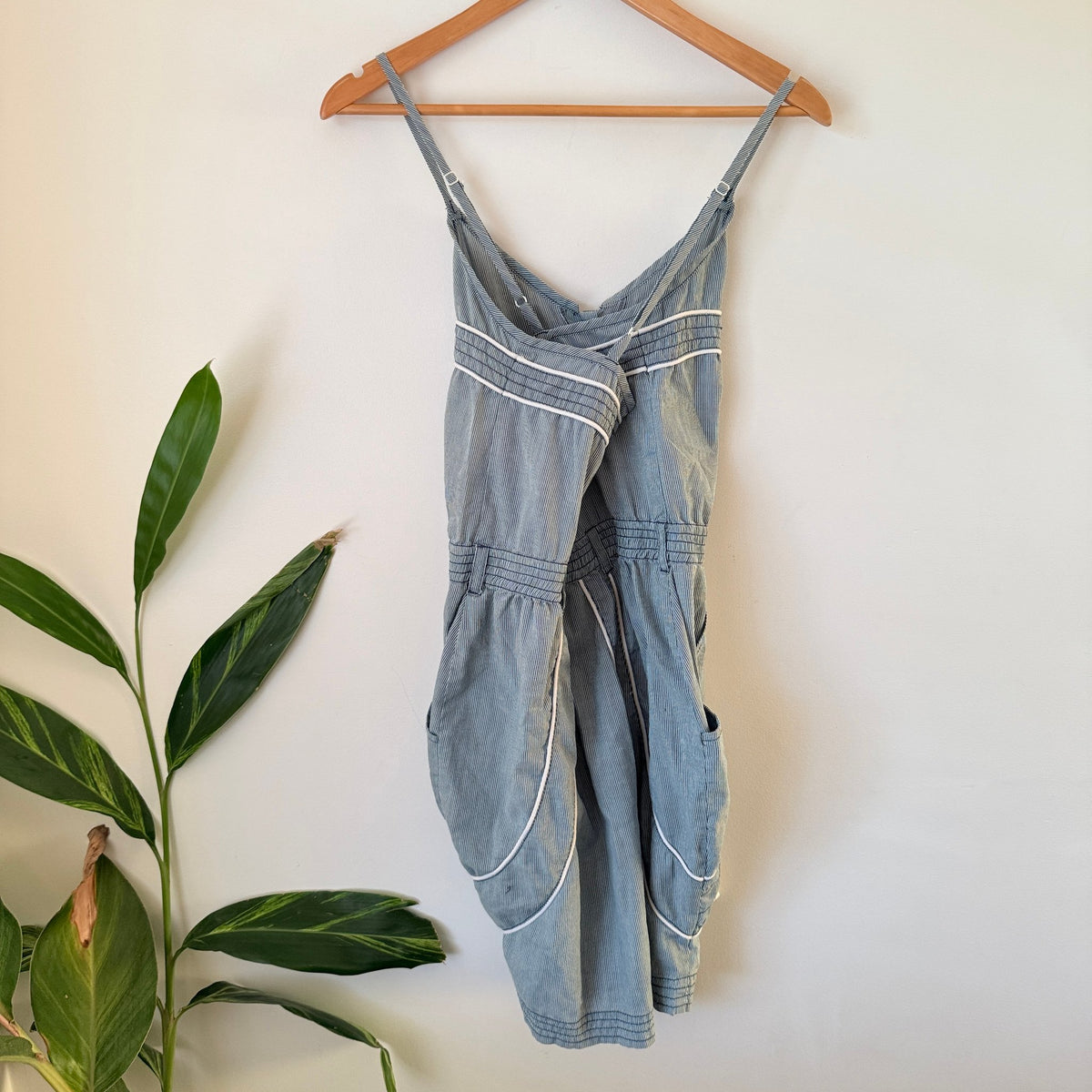 Sass & Bide Pinstripe Chambray Button Front Playsuit Size 6