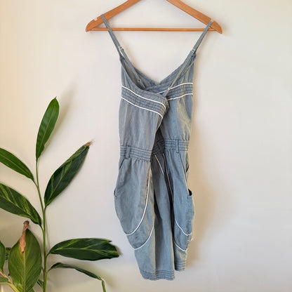 Sass & Bide Pinstripe Chambray Button Front Playsuit Size 6
