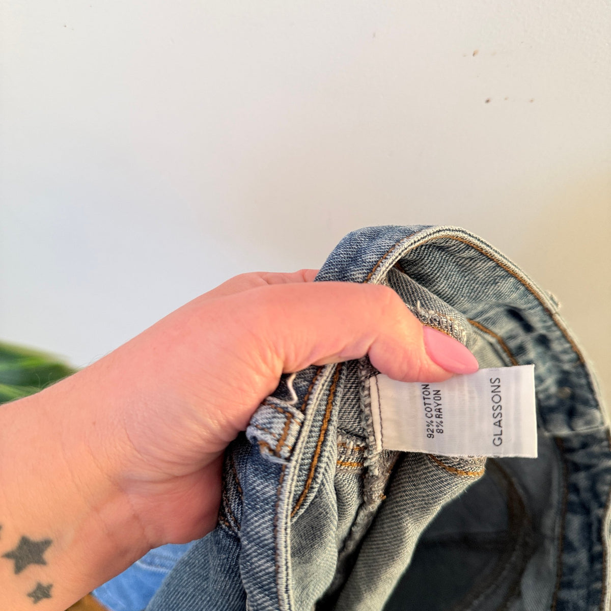 Glassons Mid Wash Denim Button Front Mini Skirt Size 8
