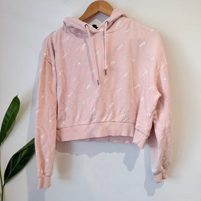 Huffer Pink HFR Print Cropped Hoodie Size 8