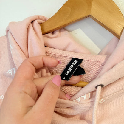 Huffer Pink HFR Print Cropped Hoodie Size 8