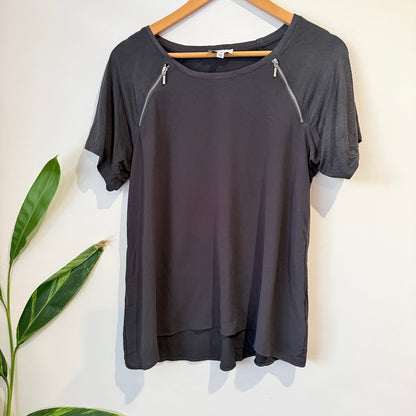 Witchery Zip Shoulder Tee Size S
