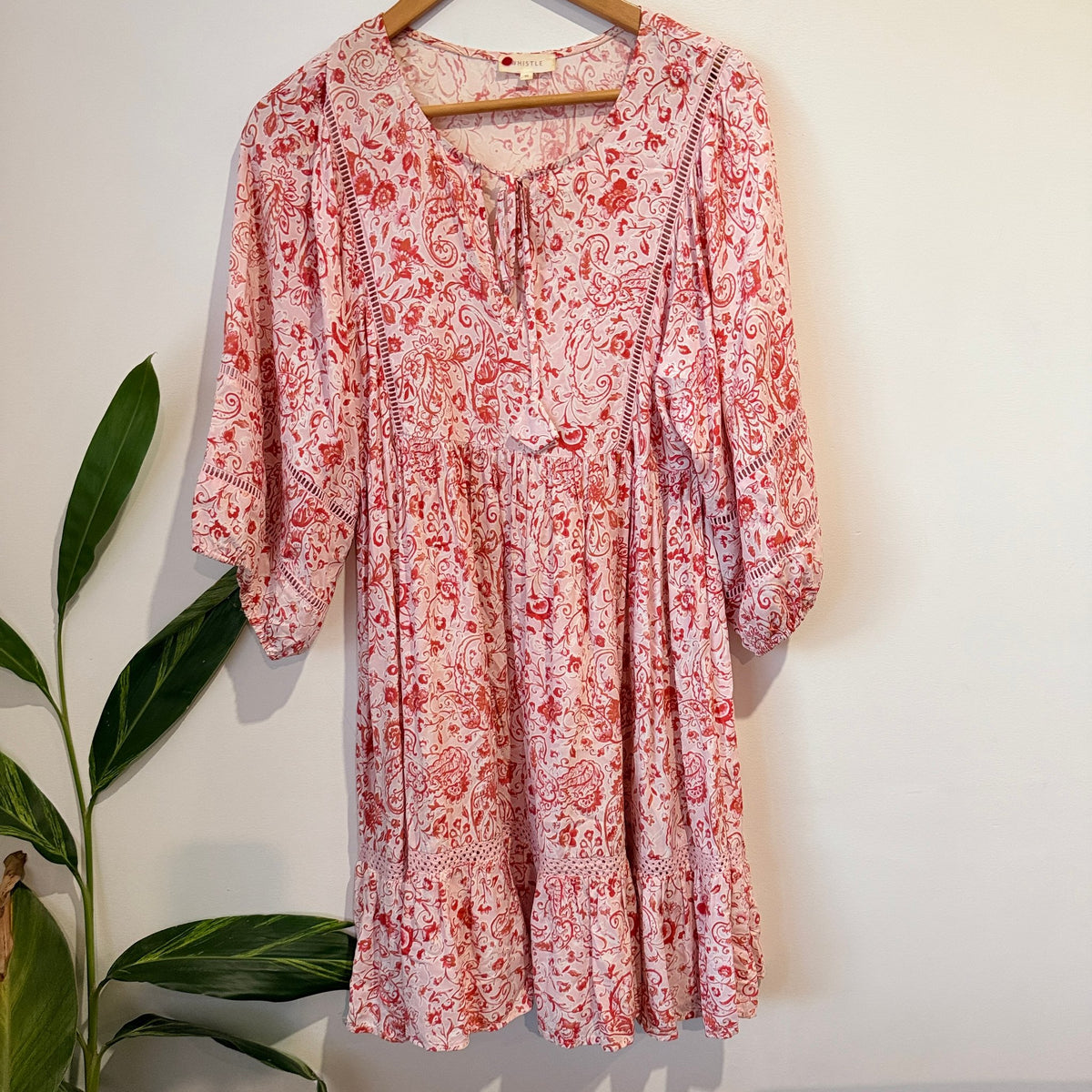 Whistle Paisley Print Tiered Smock Dress Size 10