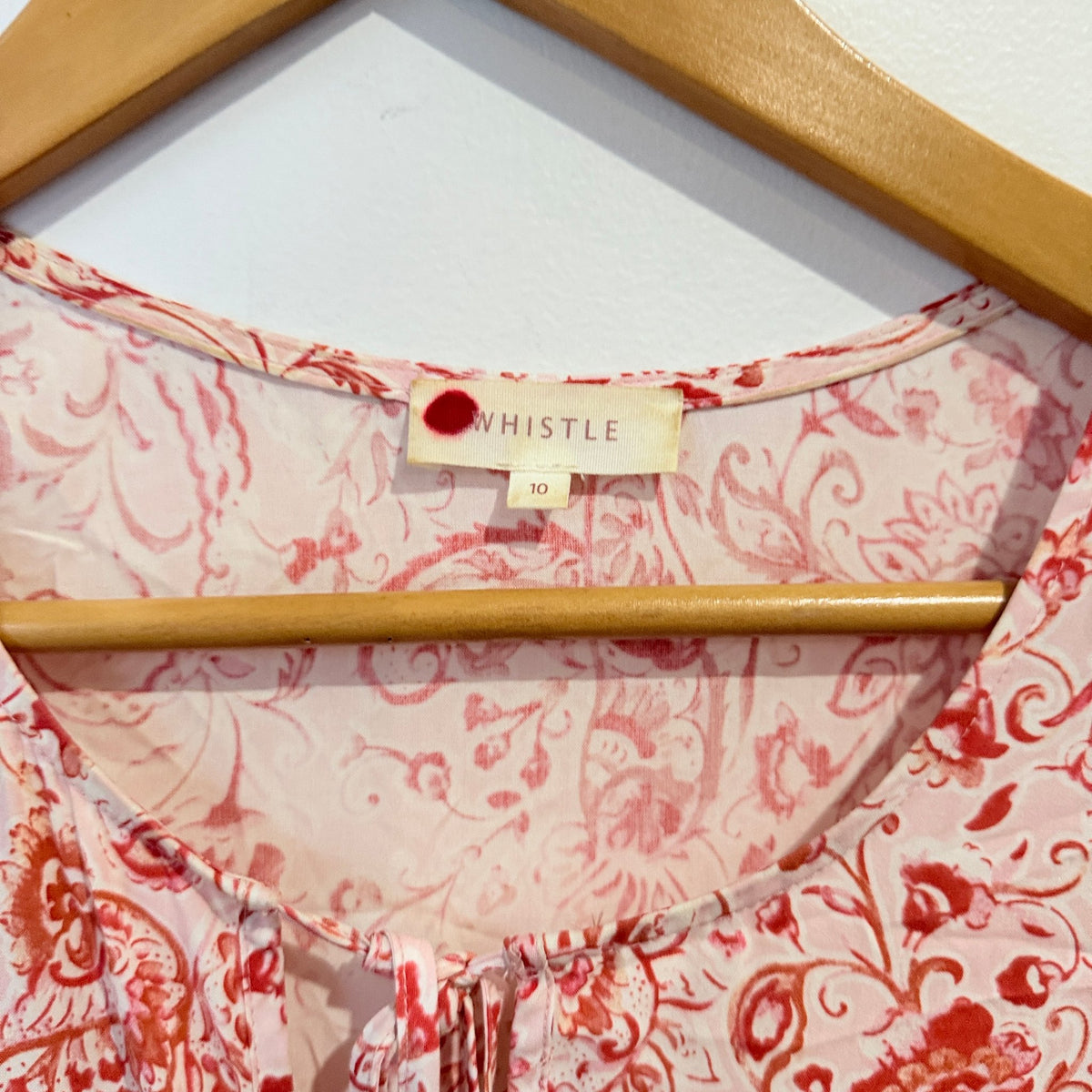 Whistle Paisley Print Tiered Smock Dress Size 10