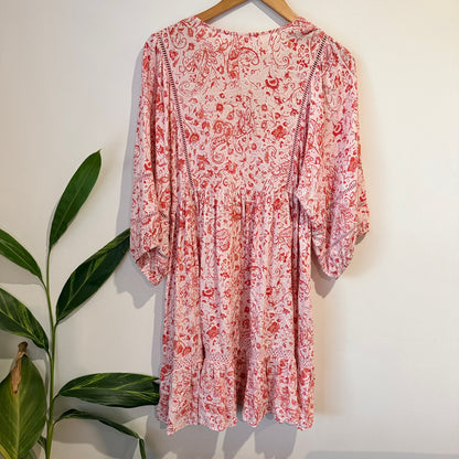 Whistle Paisley Print Tiered Smock Dress Size 10