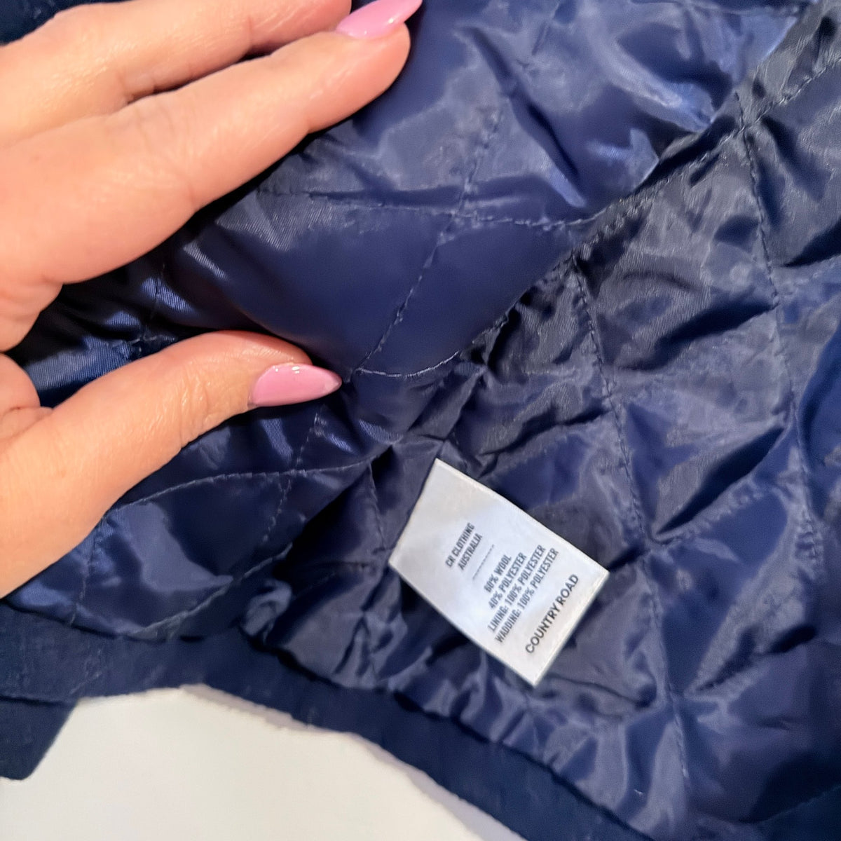 Country Road Kids Navy Wool Blend Duffle Coat Size 8