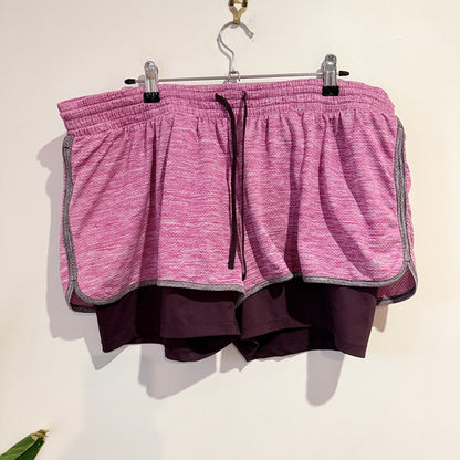 Champion Duo Dry Pink 2-in-1 Running Shorts Size XXL
