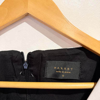 Marant Black Shift Dress with White Collar Size S | U/Arm to U/Arm 38cm