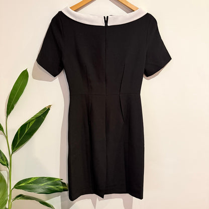 Marant Black Shift Dress with White Collar Size S | U/Arm to U/Arm 38cm
